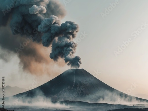 Fototapeta Volcanic Eruption. A Majestic Display of Natures Power and Raw, Fiery Energy