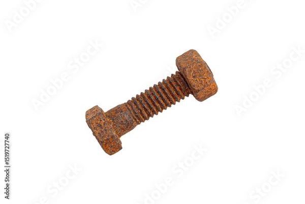 Obraz Rusty bolt and nut on white