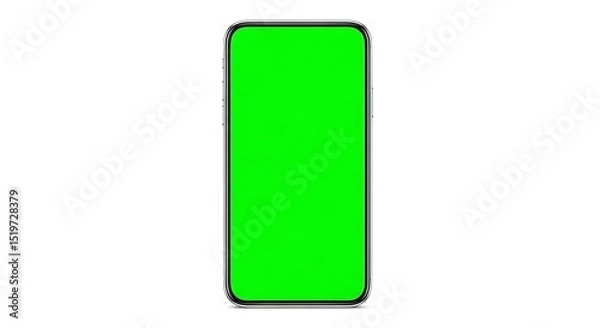 Obraz Smartphone with Green Screen Mockup for App or Website Presentation