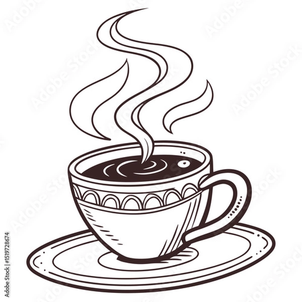 Obraz Cup of hot coffee in vector
