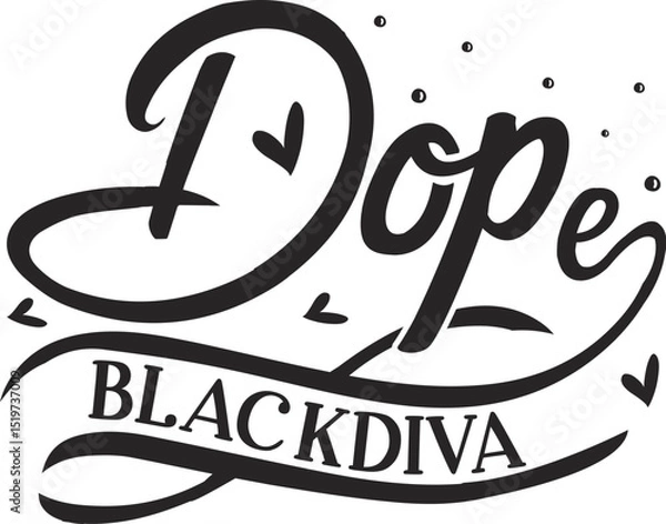 Fototapeta Dope black diva lettering vector design File