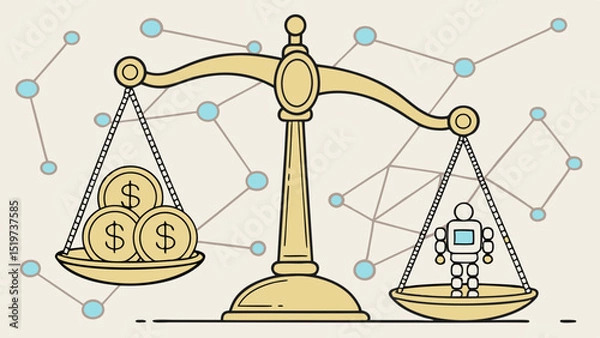 Fototapeta Balancing Act The Cost of Artificial Intelligence and its Economic Impact