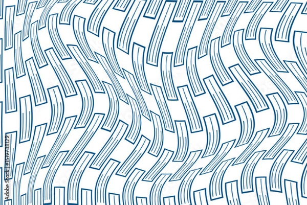 Fototapeta simple abstract blueberry color geometric half line wavy distort pattern wavy blue line art