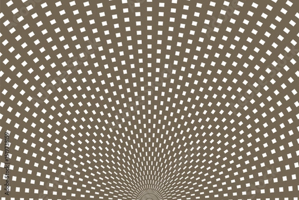 Fototapeta simple abstract white color small square geometric pattern on mushroom color background radial grid of concentric squares