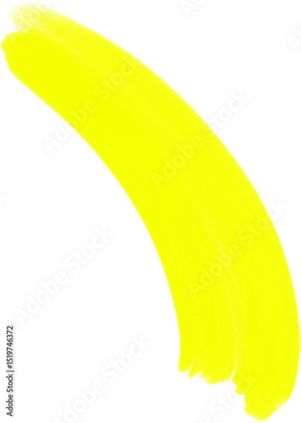 Obraz yellow oil paint brush on transparent background
