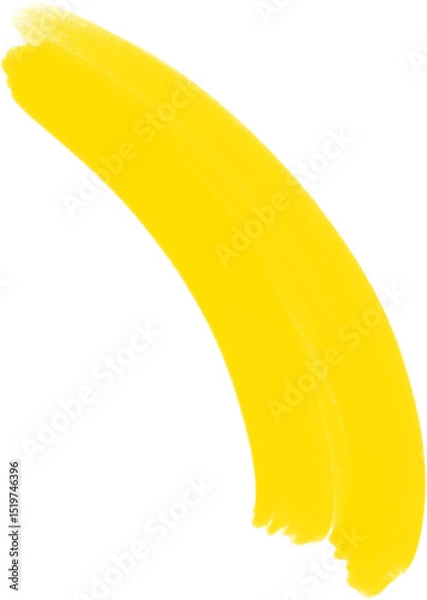 Obraz clean yellow oil paint brush on transparent background