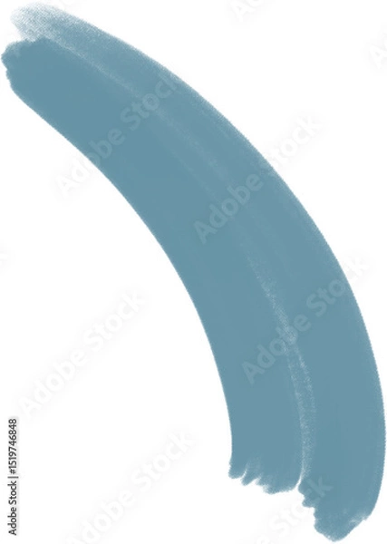 Obraz dull blue oil paint brush on transparent background