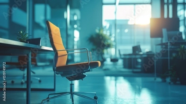 Obraz Modern Office Chair at Dusk, Serene Workspace