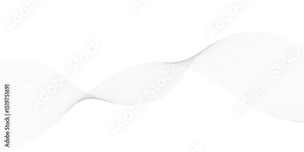 Obraz Abstract white and grey background with technology business wave lines. Abstract background with a wave curve lines. Frequency sound wave line and technology concept background.	