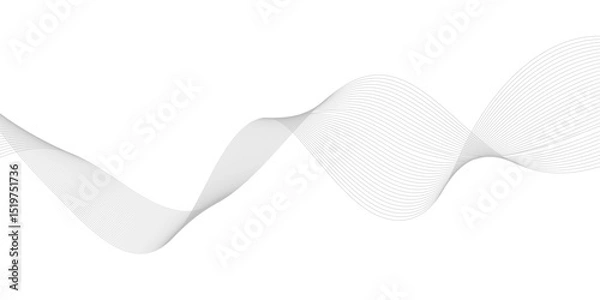 Obraz Abstract white and grey background with technology business wave lines. Abstract background with a wave curve lines. Frequency sound wave line and technology concept background.	