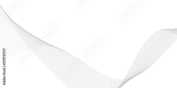 Obraz Abstract white and grey background with technology business wave lines. Abstract background with a wave curve lines. Frequency sound wave line and technology concept background.	
