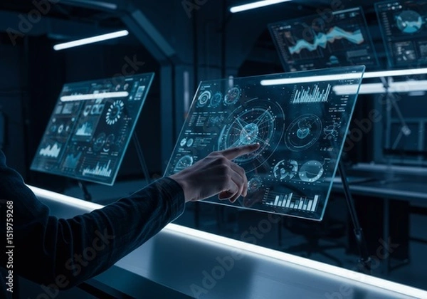 Fototapeta Futuristic Touchscreen Interface – Technology Concept