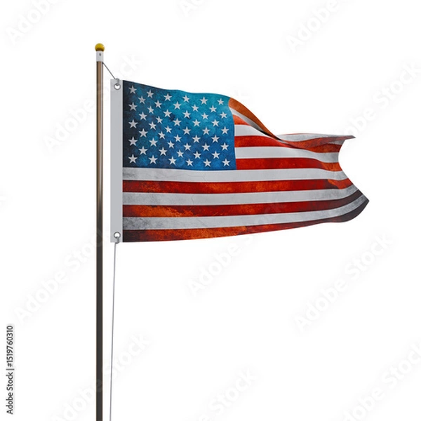 Obraz american flag isolated on white background