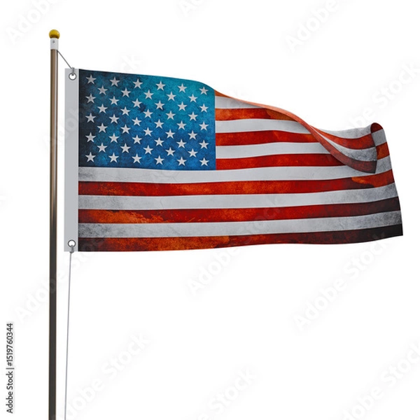 Obraz american flag isolated on white background