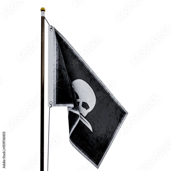 Obraz Pirate flag  isolated  on white background