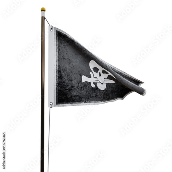 Obraz Pirate flag  isolated  on white background