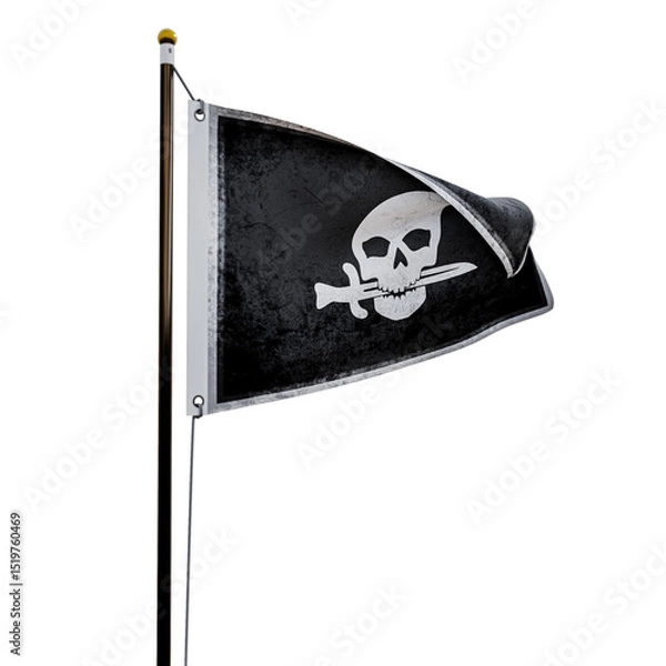 Obraz Pirate flag  isolated  on white background
