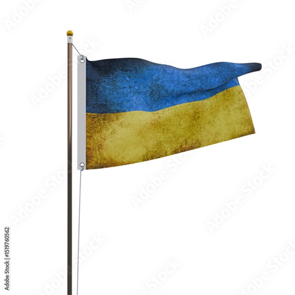 Obraz Ukranian Flag isolated on white background