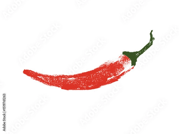 Fototapeta Charcoal style vector doodle chili pepper and jalapeno. Hand drawn symbol for food labels, cosmetic packaging, kitchen decor, and extended license design projects.
