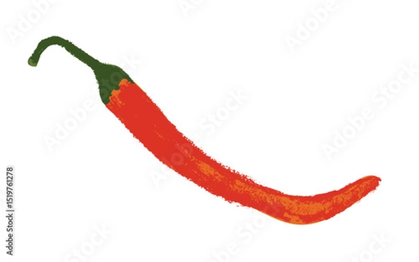 Fototapeta Charcoal style vector doodle chili pepper and jalapeno. Hand drawn symbol for food labels, cosmetic packaging, kitchen decor, and extended license design projects.