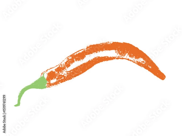 Fototapeta Charcoal style vector doodle chili pepper and jalapeno. Hand drawn symbol for food labels, cosmetic packaging, kitchen decor, and extended license design projects.