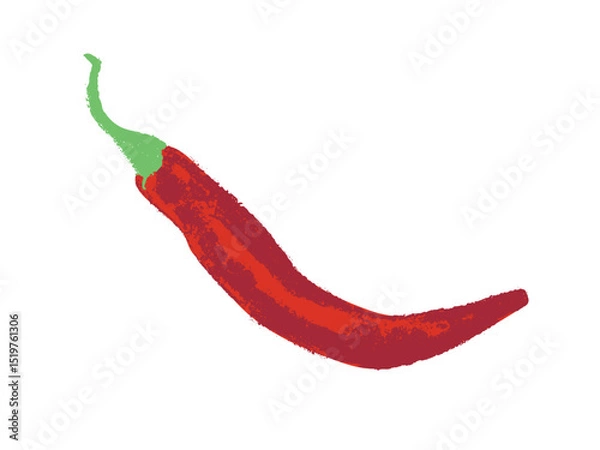 Fototapeta Charcoal style vector doodle chili pepper and jalapeno. Hand drawn symbol for food labels, cosmetic packaging, kitchen decor, and extended license design projects.