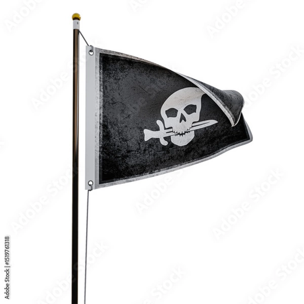 Obraz Pirate flag  isolated  on transparent  background