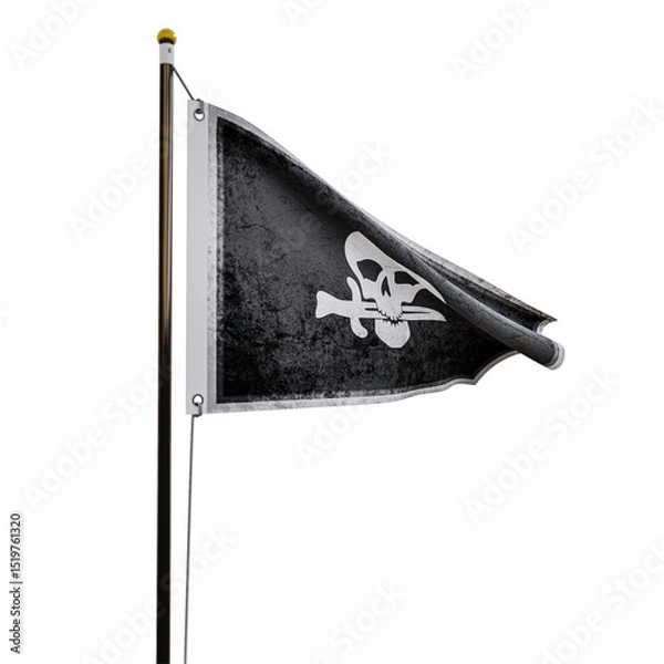 Obraz Pirate flag  isolated  on transparent  background