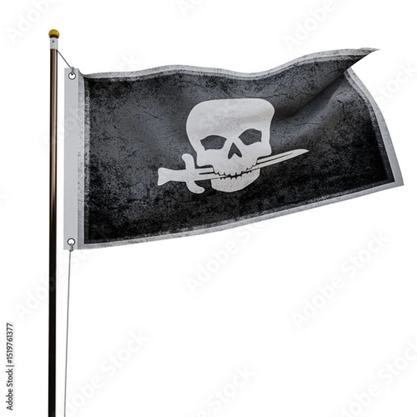 Obraz Pirate flag  isolated  on transparent  background