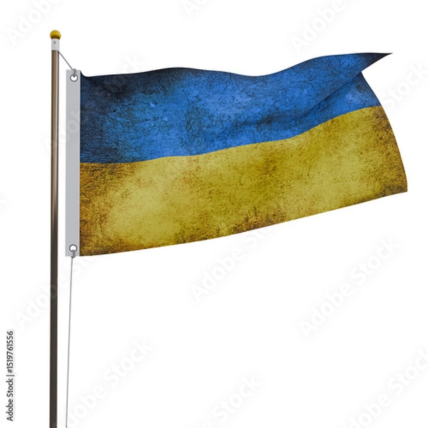 Obraz Ukranian Flag isolated on transparent  background