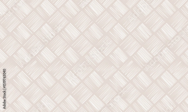 Fototapeta Rustic Geometric Sketch Texture - Neutral Wicker or Basketweave Background