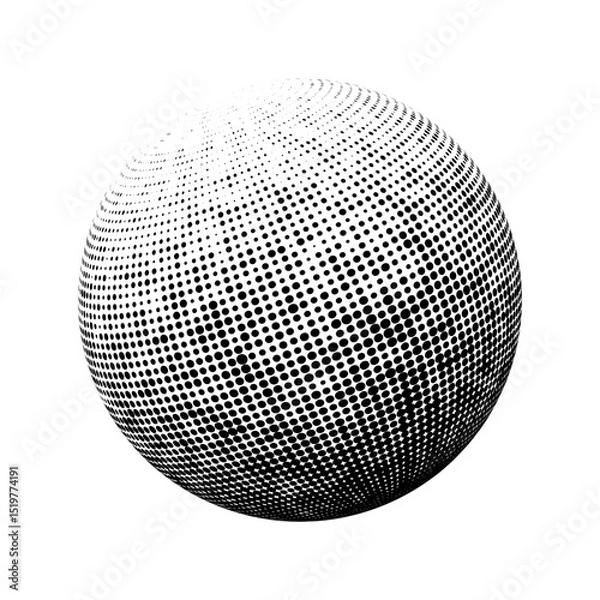 Fototapeta Contemporary set of halftone rounded 3d figures