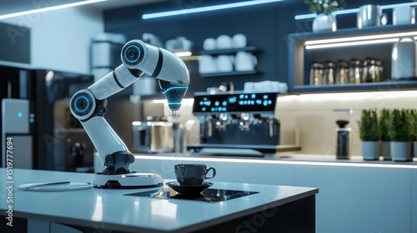 Obraz Robotic Barista, Future of Coffee Brewing