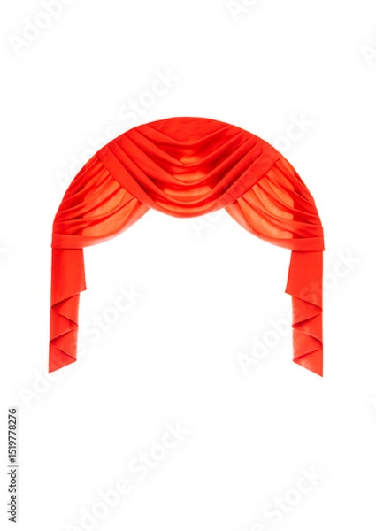 Fototapeta  Red lambrequin isolated on white