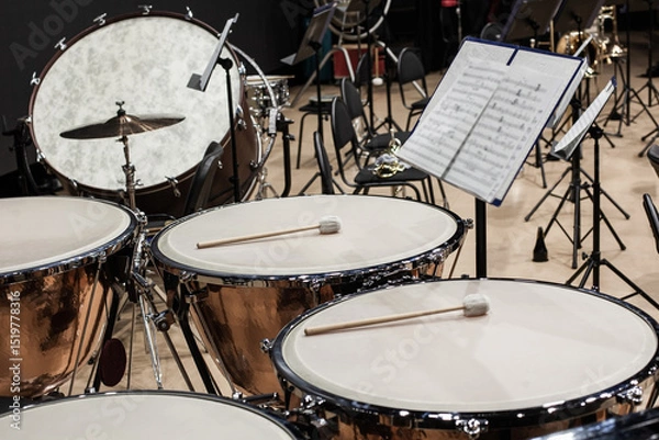 Fototapeta Timpani in the orchestra closeup