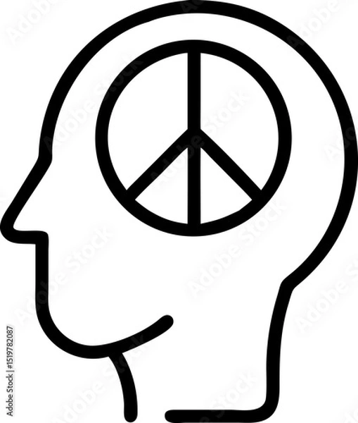 Fototapeta peace of mind vector outline icon on white or transparent background	