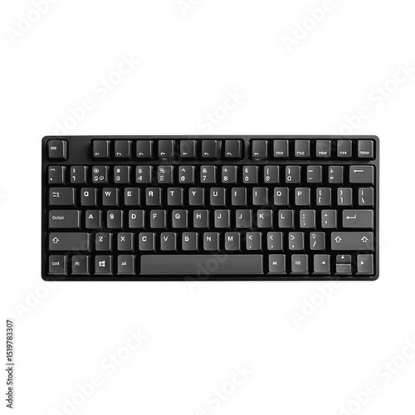 Fototapeta black key board on transparent background