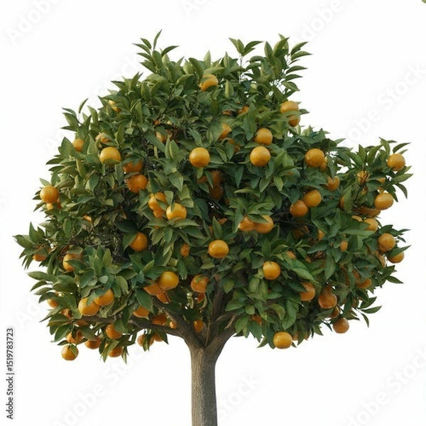 Obraz a full mature orange tree isolated on a white background