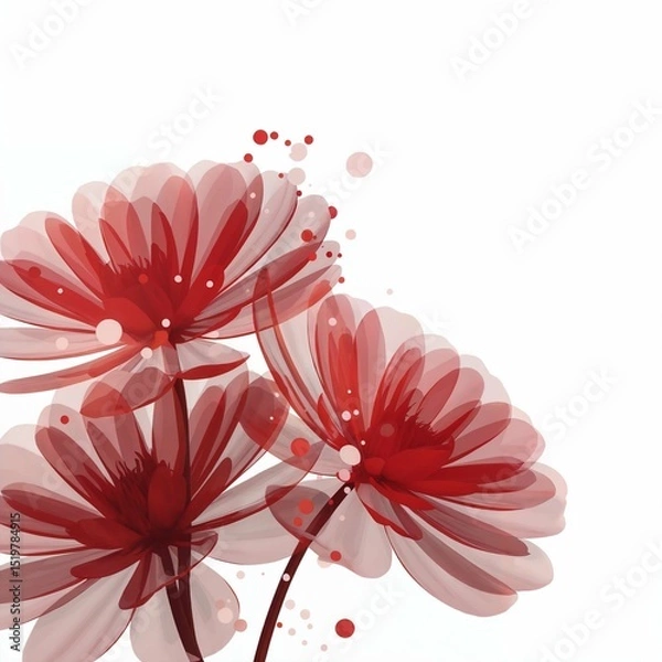 Obraz high quality Pastel Flowers image , white backgorund