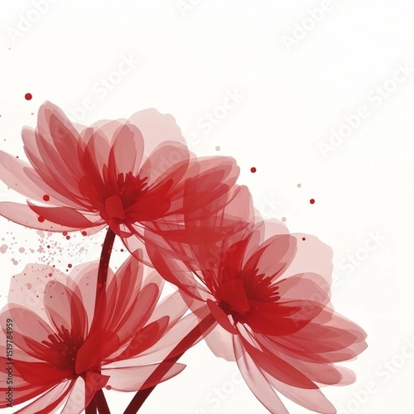 Obraz high quality Pastel Flowers image , white backgorund