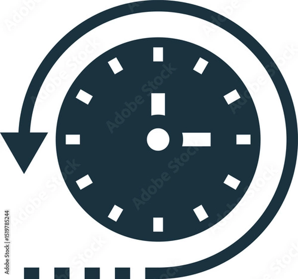 Fototapeta Clock turning back time representing history, past and time travel