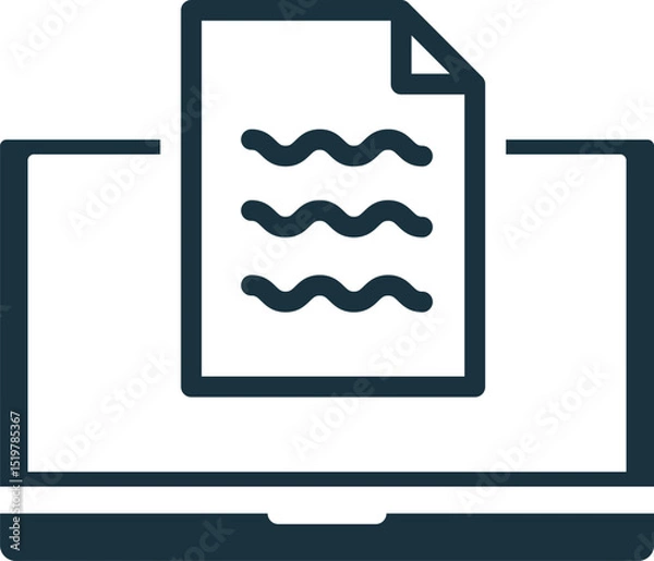 Fototapeta Online document management system, laptop displaying digital file icon