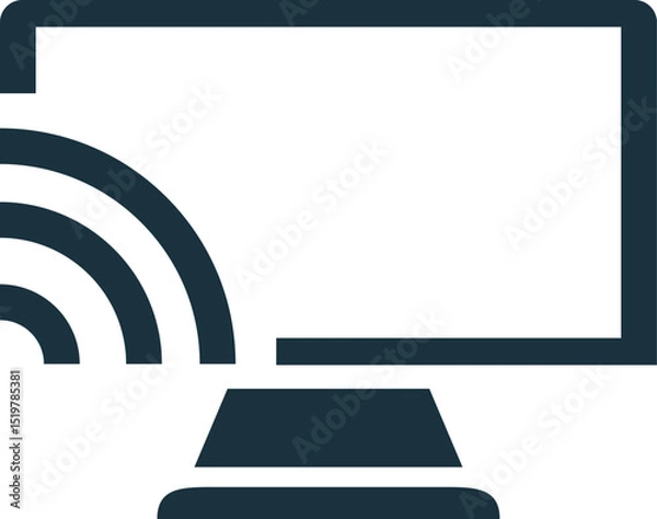 Fototapeta Wireless streaming technology connecting to computer monitor