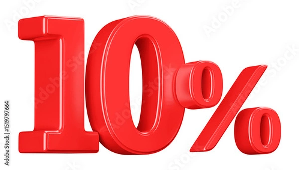 Obraz 3D Red 10 Percent Off Discount Number Sale