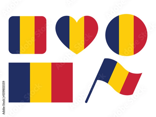 Obraz Chad flag shape vector illustration on white background