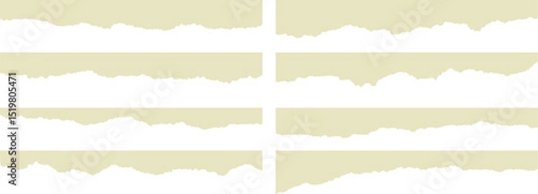 Obraz torn paper, paper border, paper edge, distressed paper, vintage paper vector illustration on white background