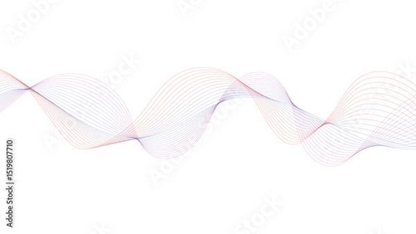 Obraz Abstract Wave Line Background. Smooth Gradient Flow Design