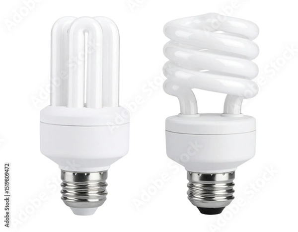Fototapeta Two compact fluorescent light bulbs with different tube designs.