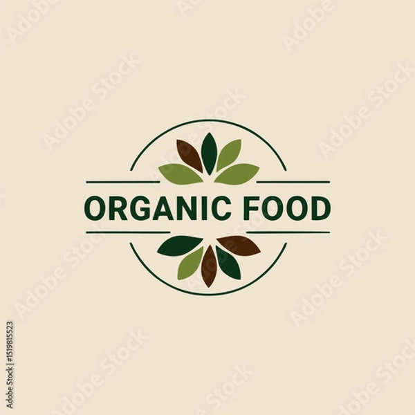 Obraz A minimalist logo concept for a health-focused organic food line, featuring a simple design of a sun rising over a field, emphasizing natural and sustainable practices.