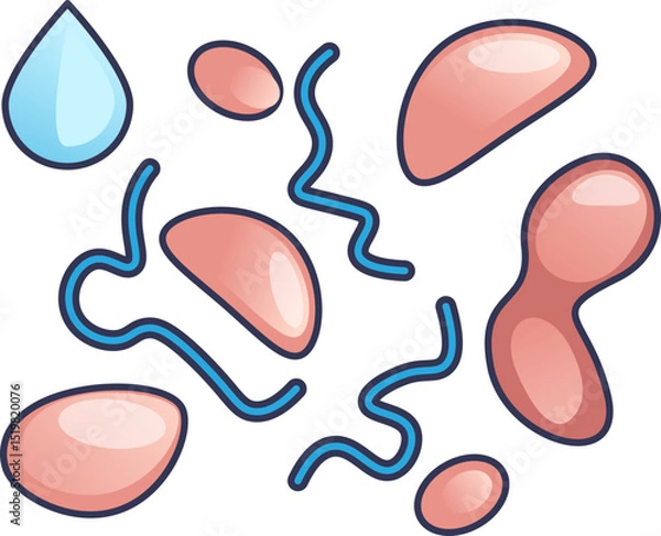 Obraz Abstract depiction of nutrient particles and molecules in fluid.